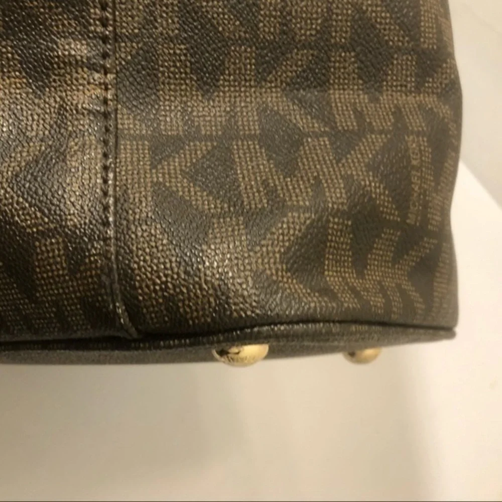 Michael kors signature brown logo tote bag
